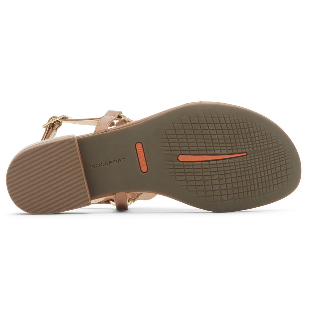 Rockport Thongs Dame Beige - Total Motion Zosia Perforated - PLXW47083